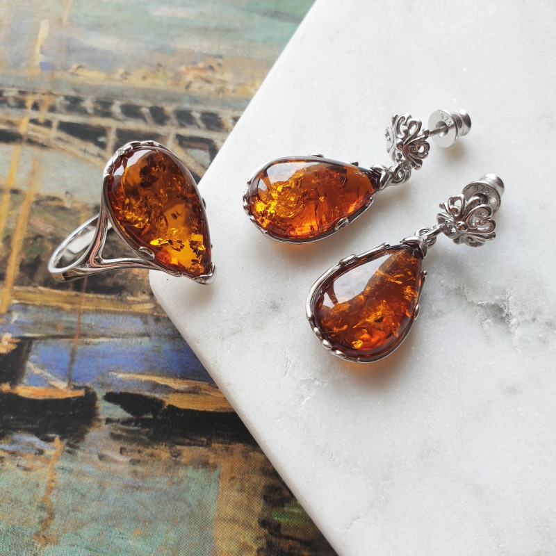 Anello ambra cognac, per tenere accesa la tua luce — foto 3