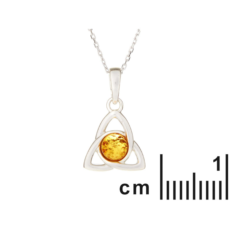 Ciondolo triquetra con ambra cognac, per condividere i momenti importanti — foto 2