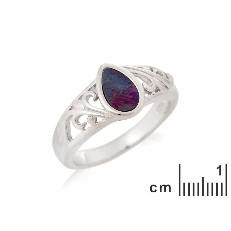 Anello in argento 925 con opale blu australiano, per illuminare ogni tuo gesto — foto 2