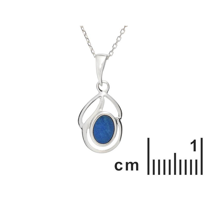 Ciondolo in argento rodiato con opale blu, per illuminare ogni tuo gesto — foto 2