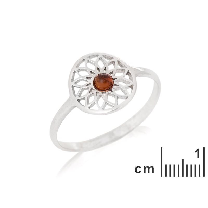 Anello fiore della vita ambra cognac, per evocare i tuoi momenti più dolci — foto 2