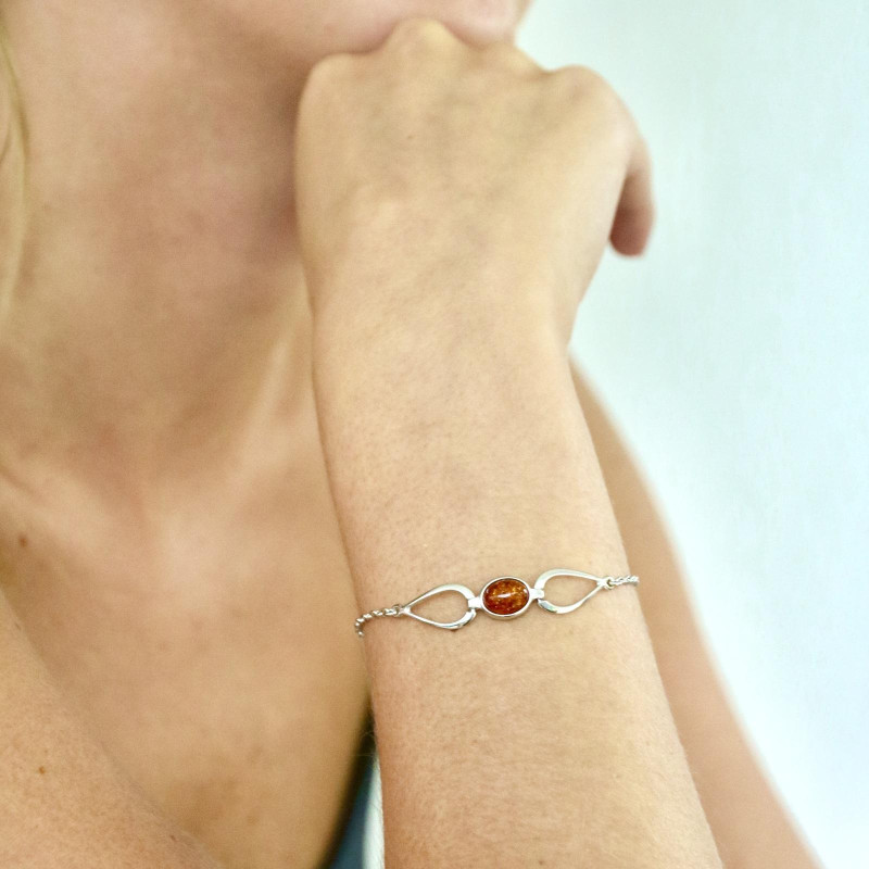 Bracciale ambra cognac, per portare l'armonia — foto 2