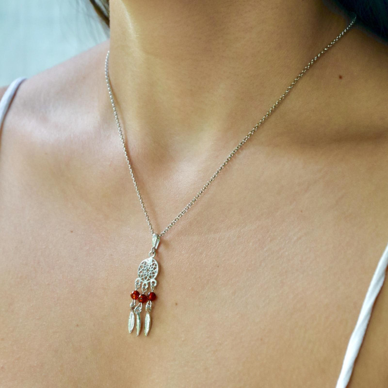 Collana acchiappasogni ambra cognac, per raccogliere i tuoi desideri — foto 3
