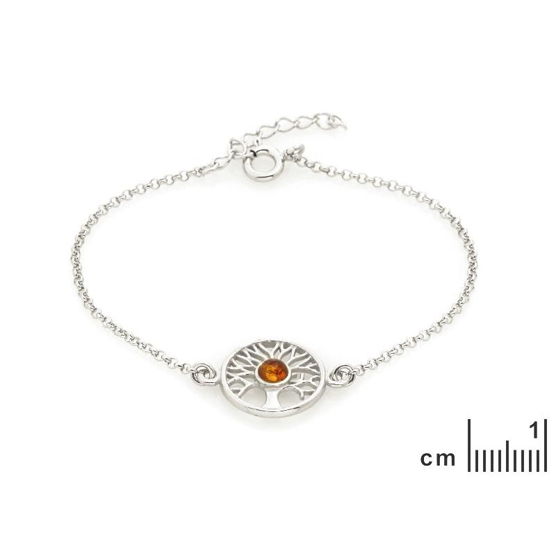 Bracciale Albero della vita ambra cognac, per evocare l'armonia — foto 2