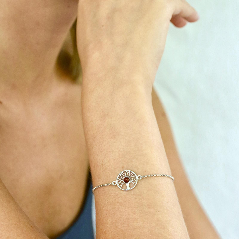 Bracciale Albero della vita ambra cognac, per evocare l'armonia — foto 3