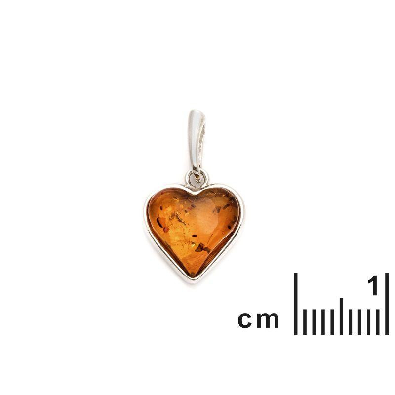 Ciondolo cuore ambra cognac, per portare l'amore dentro — foto 2