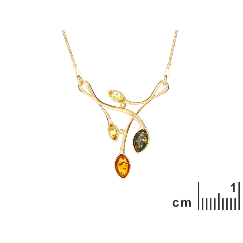 Collana in argento dorato con ambra multicolore, per celebrare la tua luce interiore — foto 2