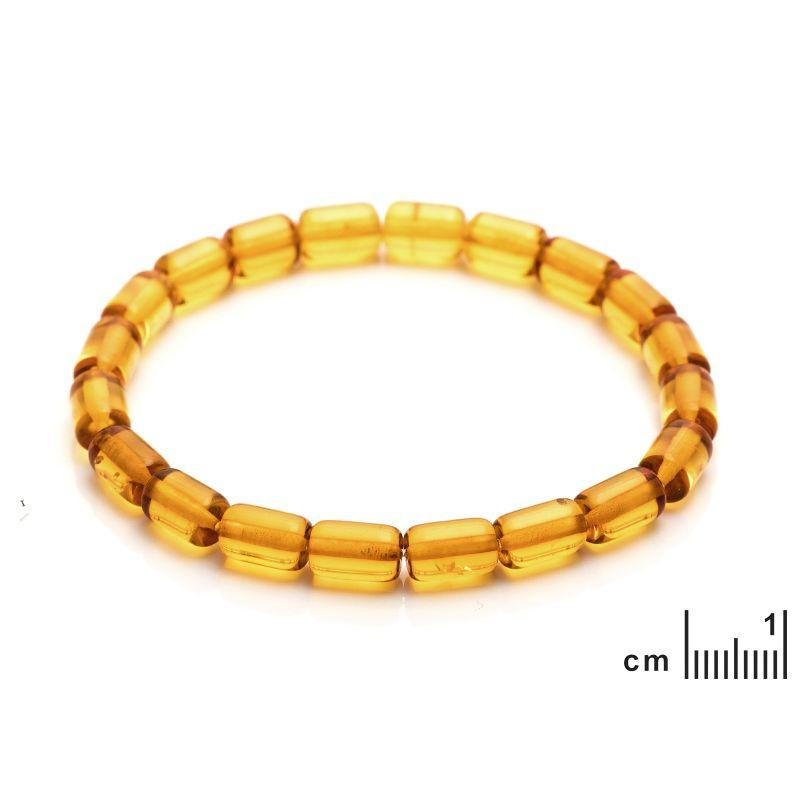 Bracciale in ambra cognac cilindrica, per custodire una luce antica — foto 2