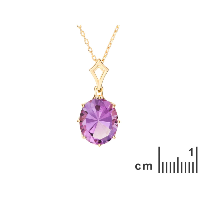 Ciondolo con ametista viola naturale, in oro 750 — foto 2