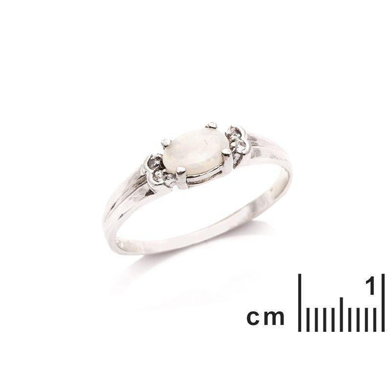 Anello opale bianco australiano ovale, per la purezza di un sorriso — foto 2