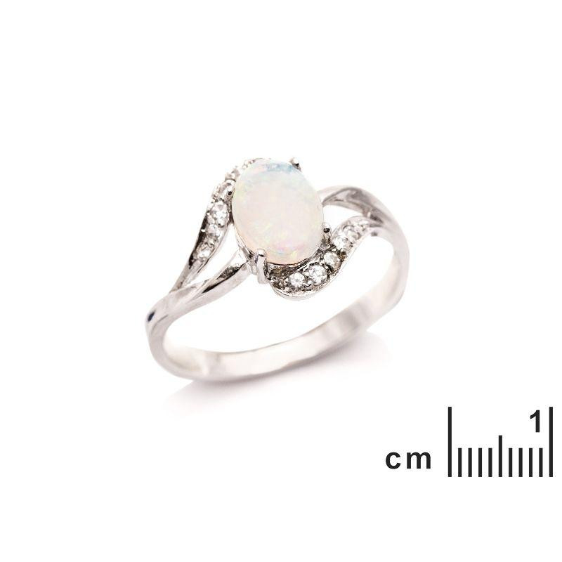 Anello opale ovale e zirconio, per portare con te l'essenza della natura — foto 2