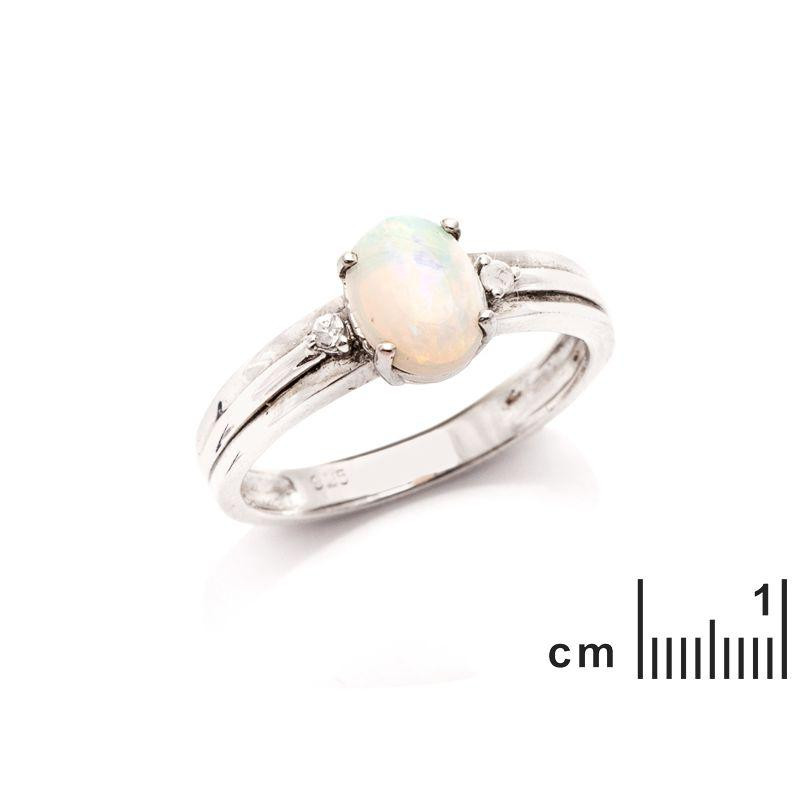 Anello opale bianco australiano ovale, per racchiudere la naturalezza — foto 2