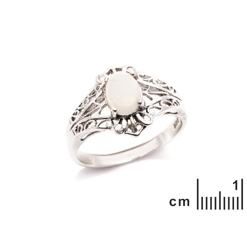 Anello opale bianco australiano ovale, per portare la pietra della verità — foto 2