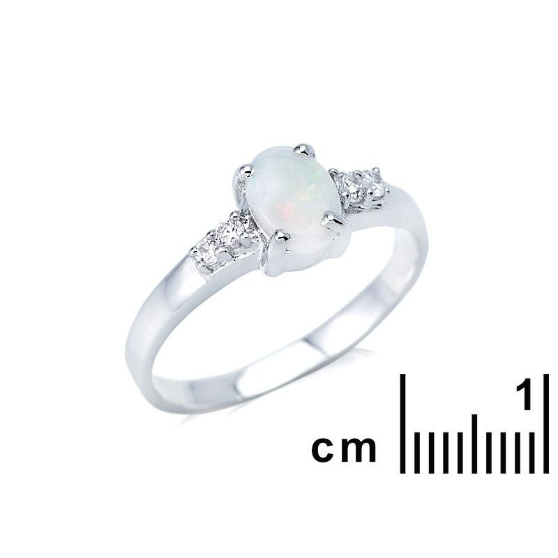 Anello opale ovale e zirconio, per racchiudere il sole del giorno — foto 2