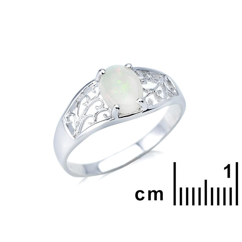 Anello opale bianco australiano ovale, per immortalare la bellezza della natura — foto 2