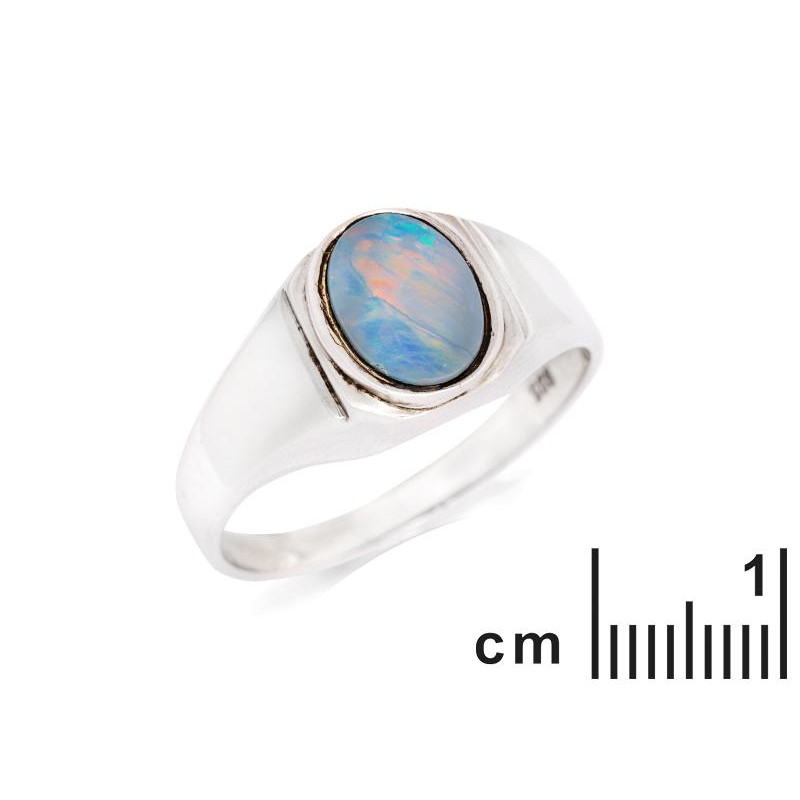 Anello sigillo opale bianco australiano ovale, per portare l'integrità — foto 2