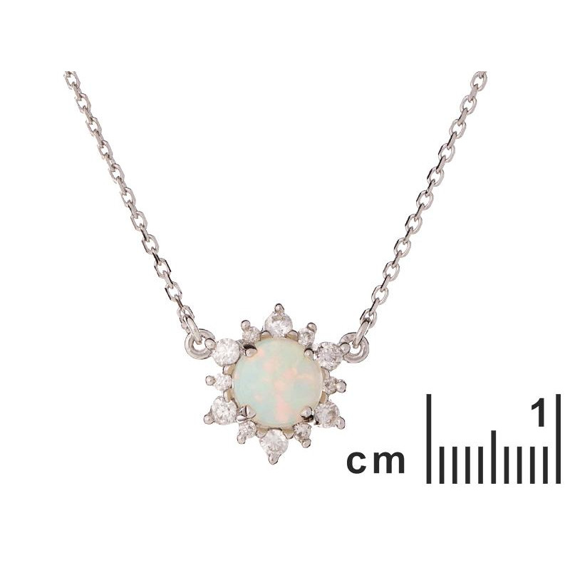 Collana opale tondo e zirconio, per commemorare le grazie — foto 2