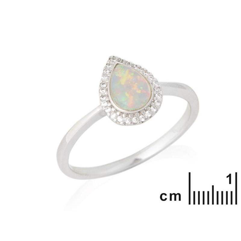 Anello opale goccia zirconio, per racchiudere l'essenza — foto 2