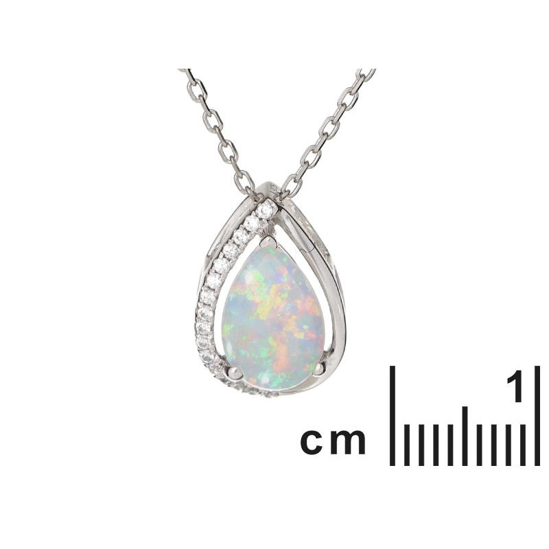 Ciondolo in argento rodiato con opale e zirconio, per custodire la tua luce interiore — foto 2