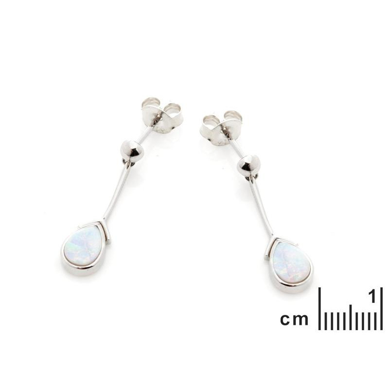 Orecchini goccia opale bianco, pura eleganza — foto 2
