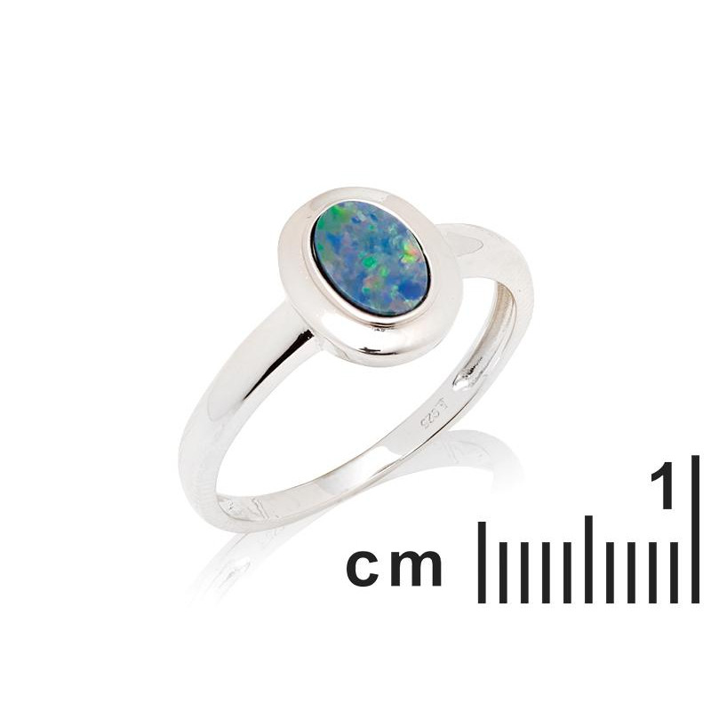 Anello opale blu ovale, per evocare l'infinito — foto 2