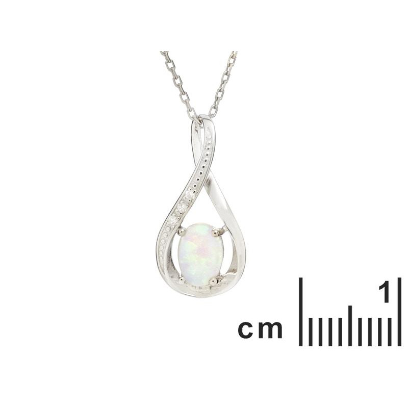 Ciondolo in argento 925 rodiato con opale e zircone, per custodire la tua luce interiore — foto 2