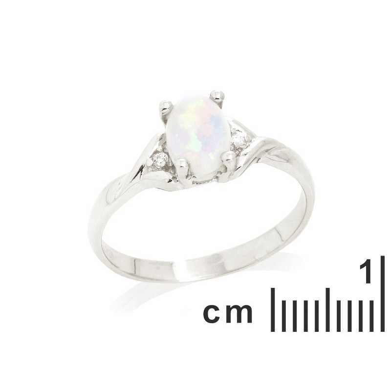 Anello opale bianco australiano ovale, per evocare l'essenza naturale — foto 2