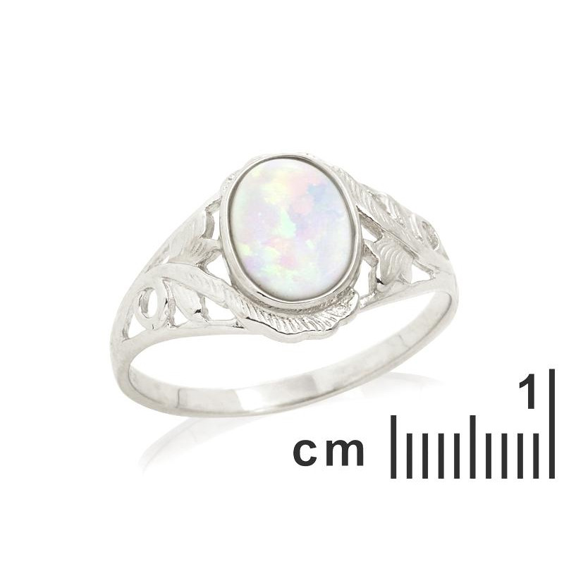 Anello opale bianco australiano ovale, per custodire la purezza — foto 2