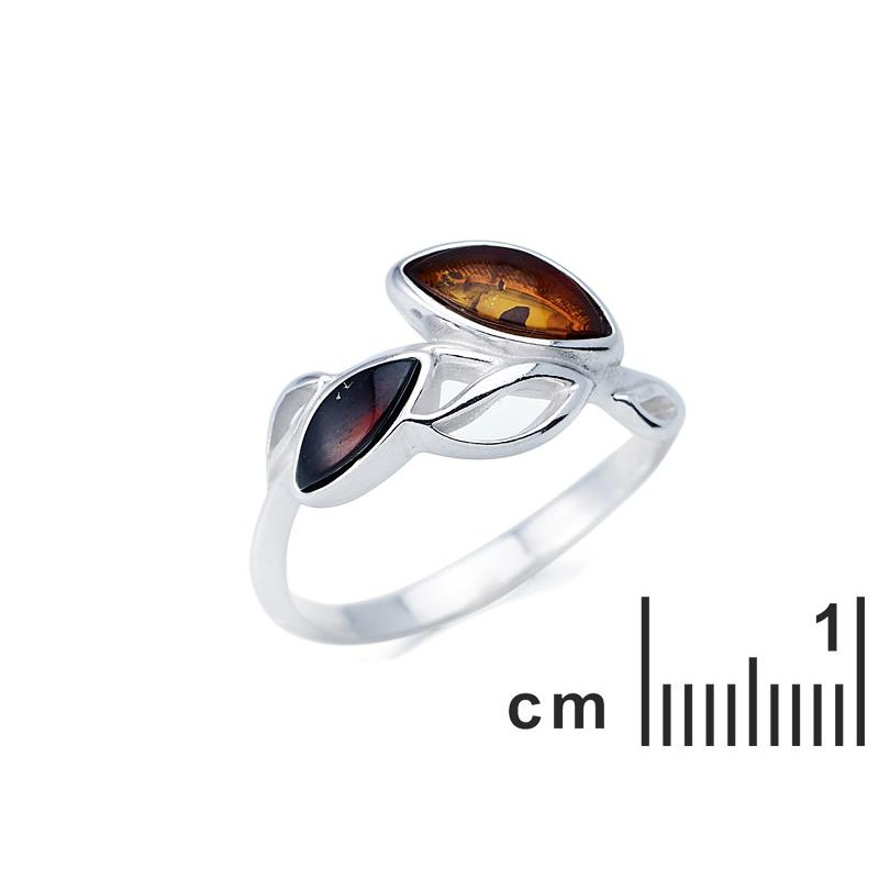 Anello di ambra baltica multicolore in argento rodiato, per custodire la tua luce — foto 2