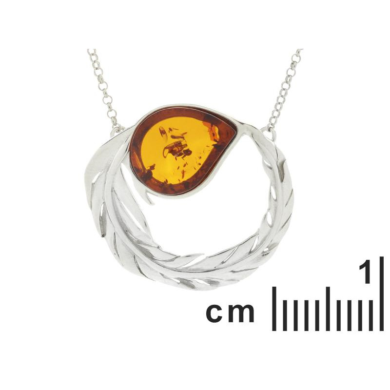 Collana in argento e ambra cognac, per illuminare ogni tuo gesto — foto 2