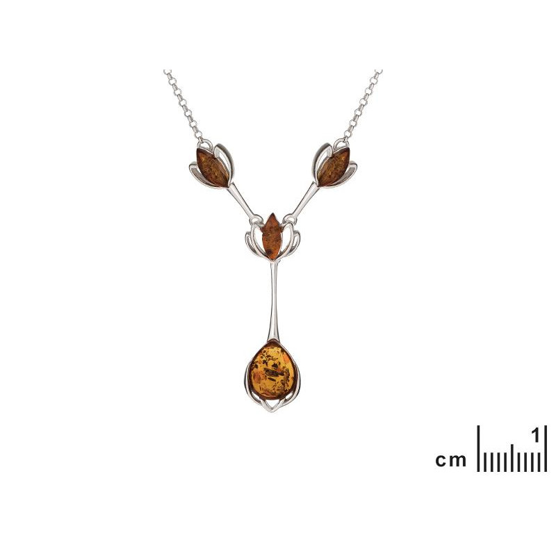 Collana in argento 925 con ambra cognac - per illuminare il tuo percorso — foto 2
