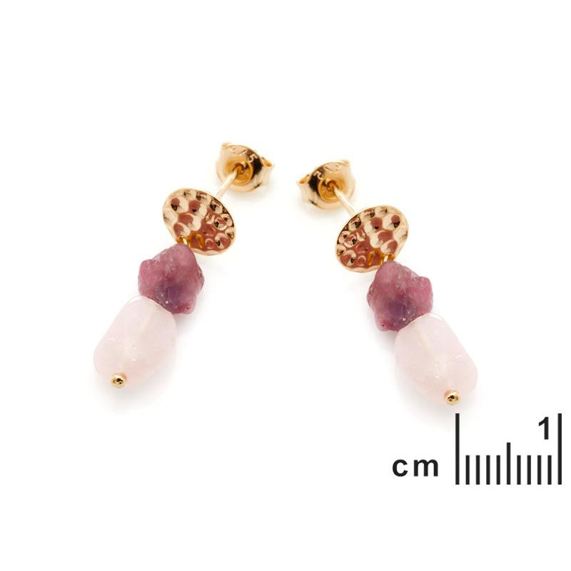 Orecchini quarzo rosa e tormalina, per portare dolcezza — foto 2
