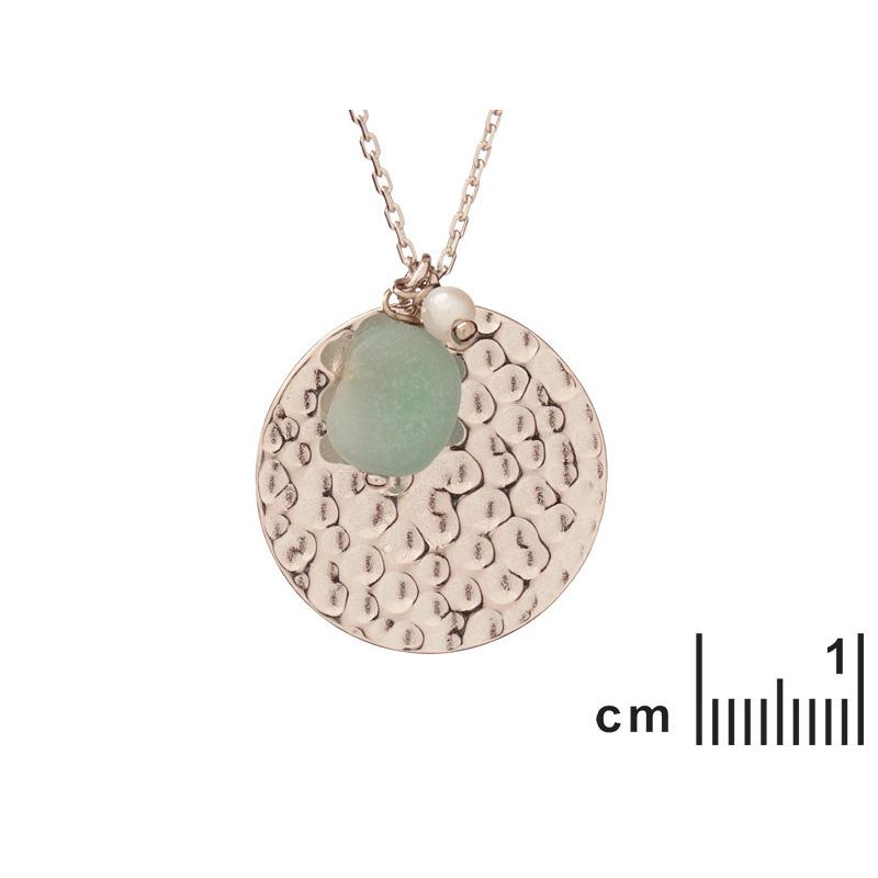 Collana di argento rodiato con amazzonite e perle per proteggere il tuo equilibrio interiore, per trovare pace dentro d — foto 2
