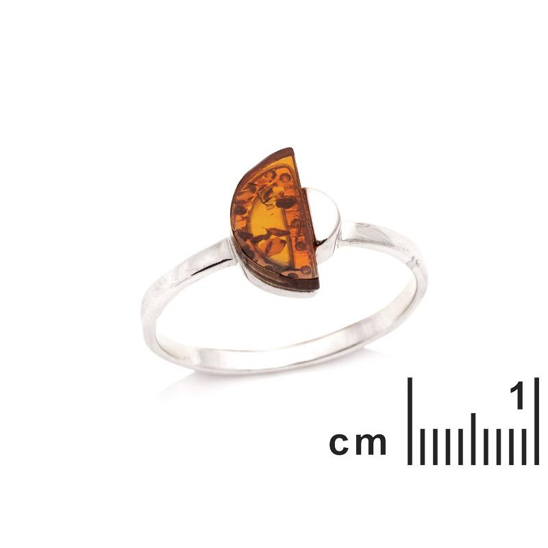 Anello semicerchio ambra cognac, per racchiudere i tuoi più bei momenti — foto 2