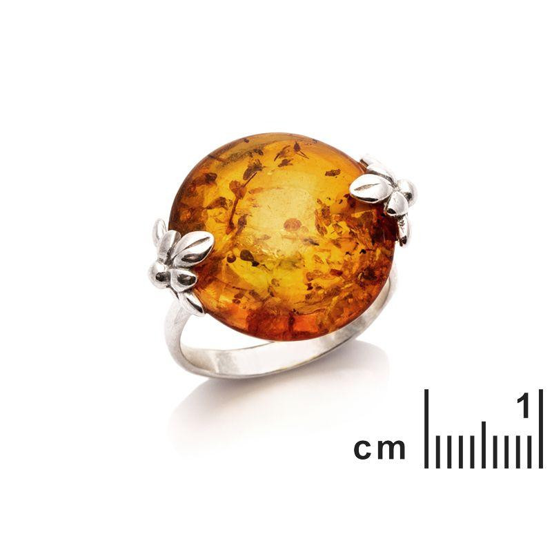 Anello pietra tonda ambra cognac, per raccontare storie — foto 2