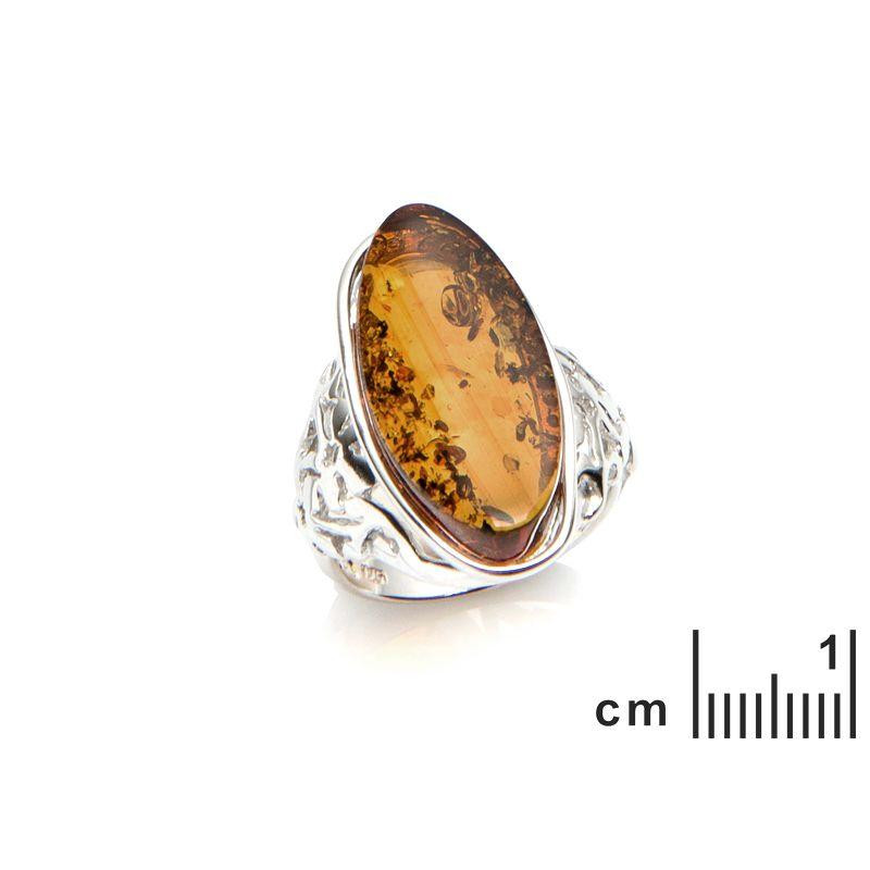 Anello pietra ambra cognac, per preservare i ricordi — foto 2
