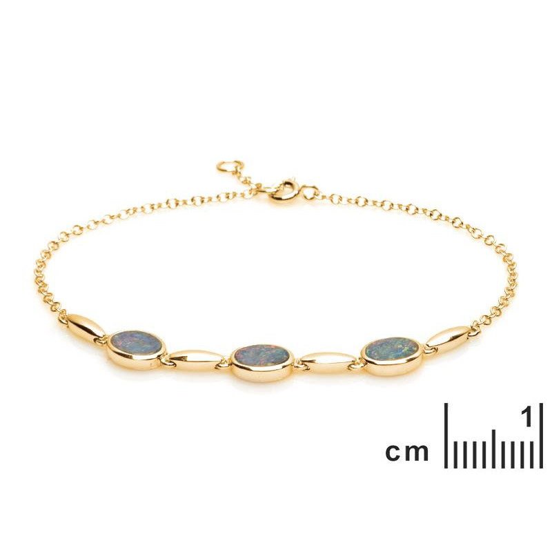 Bracciale in argento 925 con opale blu ovale, per custodire la tua serenità — foto 2