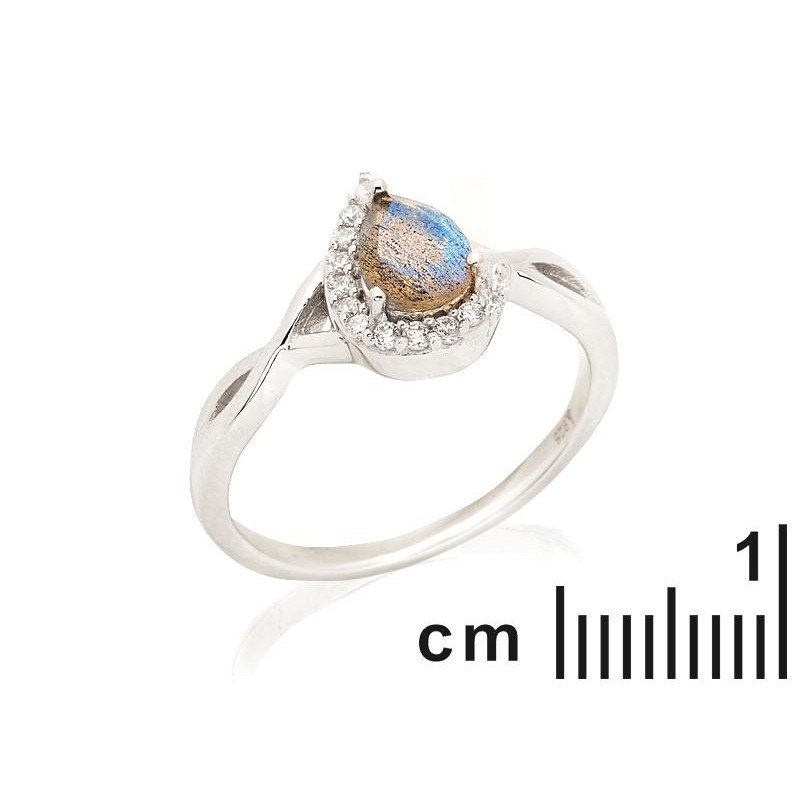 Anello goccia Labradorite, Zaffiro sogni — foto 2