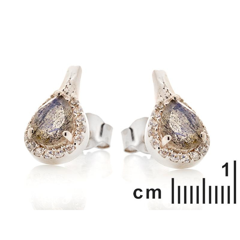 Orecchini pendenti labradorite e zirconio, per raccontare storie — foto 2