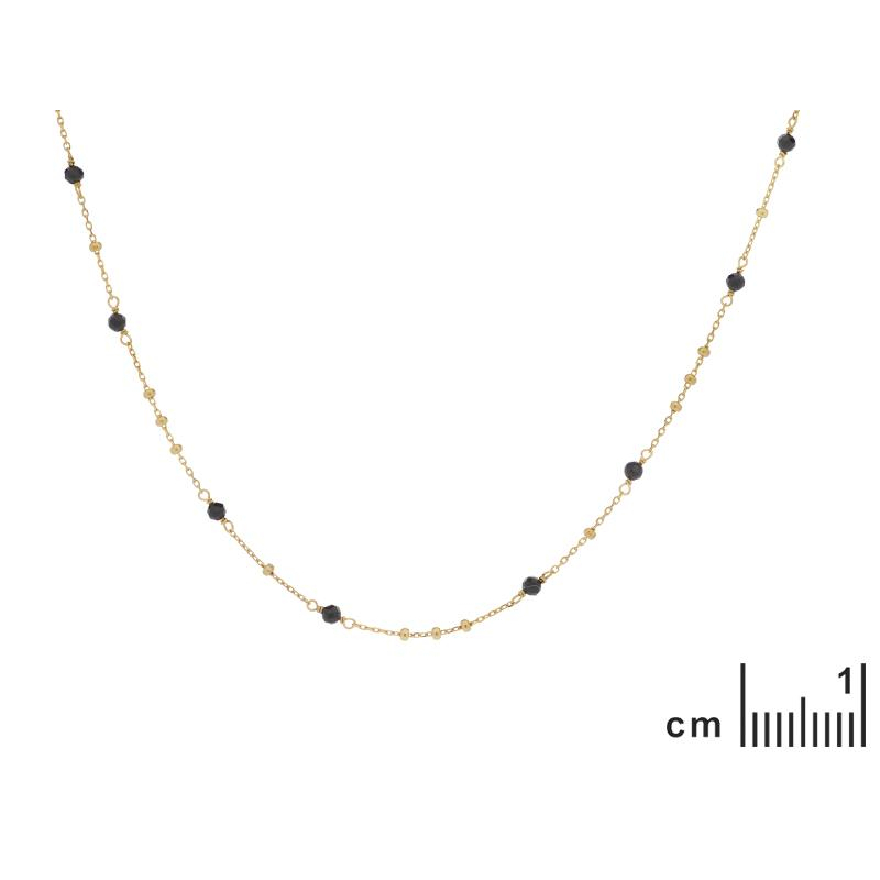 Collana in argento dorato con spinello nero naturale, per custodire il tuo mistero — foto 2