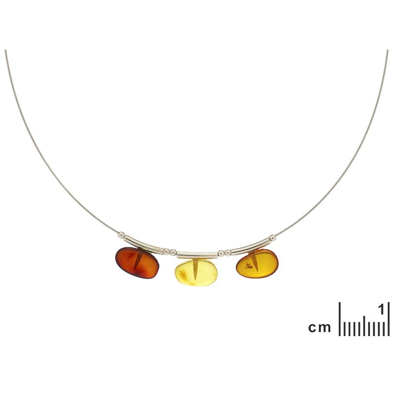 Collana in argento 925 con ambra multicolore, 46 cm, per celebrare la tua luce interiore — foto 2