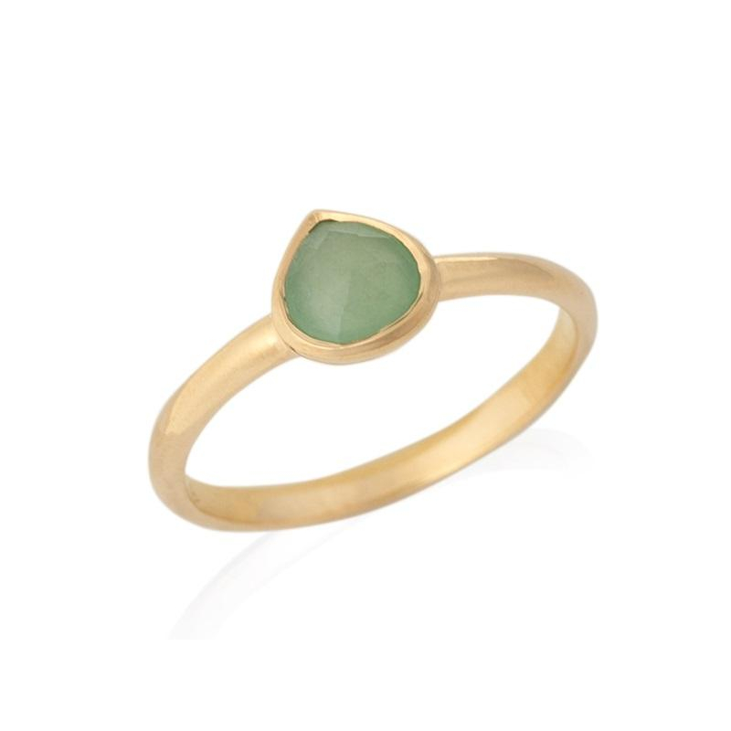 Anello a cuore in avventurina 6 mm placcato oro 925, per custodire l’amore che ti guida — foto 1