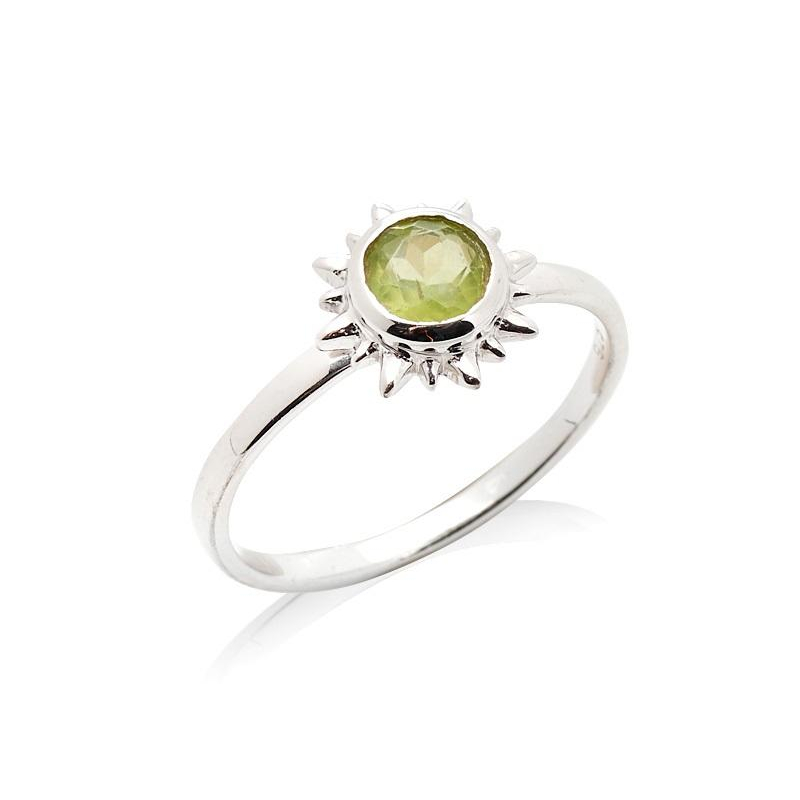 Anello in argento 925 rodiato con peridoto verde naturale, per celebrare la tua unicità — foto 1