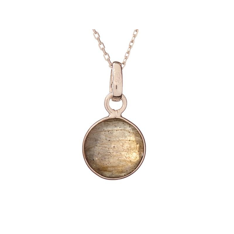 Ciondolo tondo con labradorite multicolore, per raccontare storie — foto 1