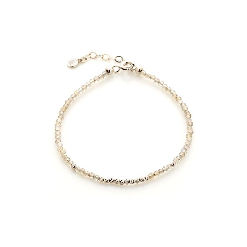 Bracciale in argento rodiato e labradorite multicolore, per illuminare ogni gesto — foto 1
