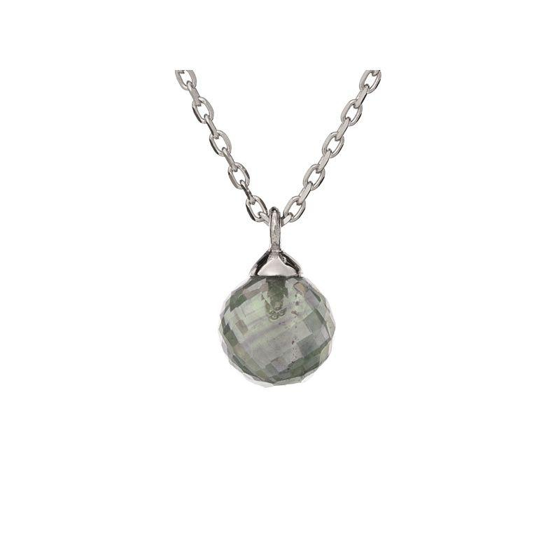 Collana in argento 925 rodiato con avventurina verde per celebrare la tua luce interiore, portare con te un simbolo di — foto 1
