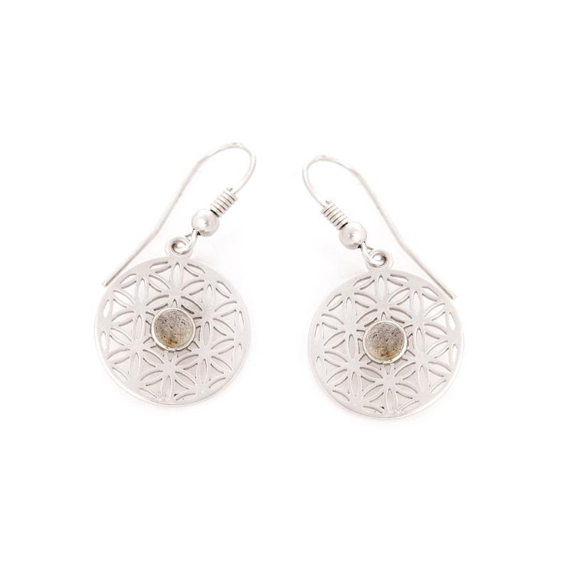Orecchini fiore vita labradorite multicolore, per evocare momenti speciali — foto 1