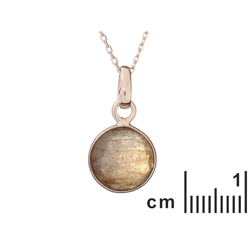 Ciondolo tondo con labradorite multicolore, per raccontare storie — foto 2