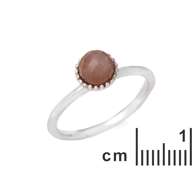 Anello con pallina di pietra lunare rosa, per evocare l'incanto — foto 2