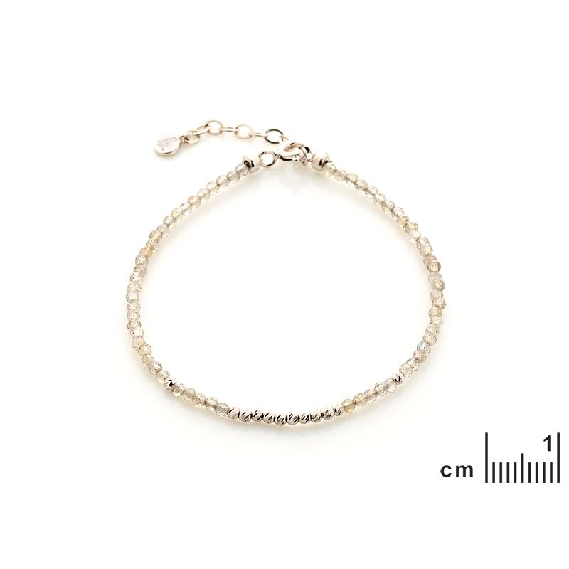 Bracciale in argento rodiato e labradorite multicolore, per illuminare ogni gesto — foto 2